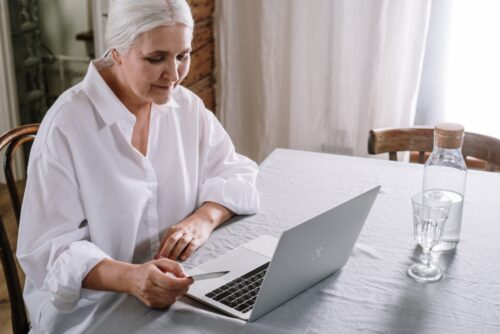 elder on laptop