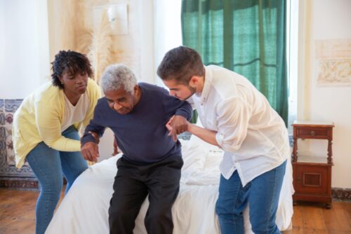 nurses supporting elder