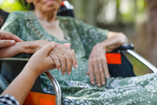 elderly woman wheelchair